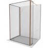 Mexen Kioto Walk-in zuhanyfal 130 x 70 x 30 cm, fekete minta, rózsaarany - 800-130-070-221-60-70-030