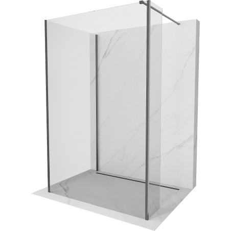 Mexen Kioto Walk-in zuhanyfal 130 x 120 x 30 cm, átlátszó, gun gray fényes - 800-130-120-221-66-00-030