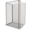 Mexen Kioto Walk-in zuhanyfal 140 x 80 x 40 cm, fekete minta, rózsaarany - 800-140-080-221-60-70-040