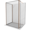 Mexen Kioto Walk-in zuhanyfal 140 x 80 x 30 cm, fekete mintás, kefélt réz - 800-140-080-221-65-70-030