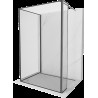 Mexen Kioto Walk-in zuhanyfal 90 x 80 x 30 cm, fekete minta, gun gray fényezett - 800-090-080-221-66-70-030