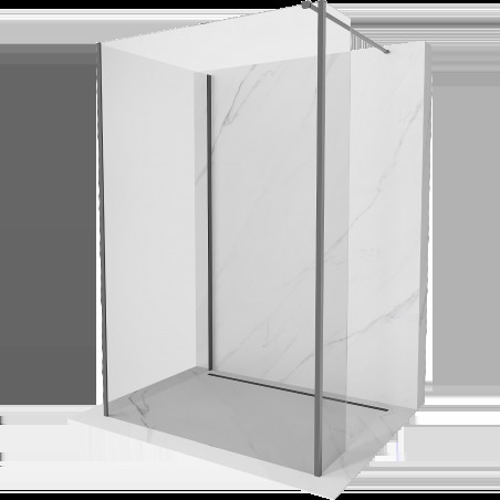 Mexen Kioto Walk-in zuhanyfal 90 x 80 x 30 cm, átlátszó, gun metal - 800-090-080-221-95-00-030