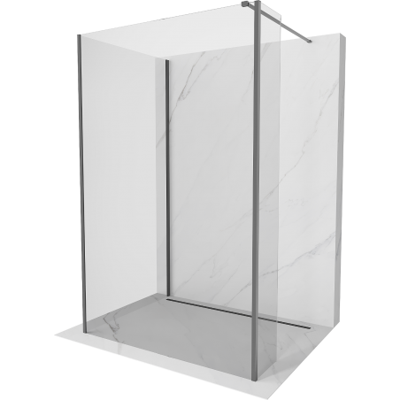 Mexen Kioto Walk-in zuhanyfal 125 x 100 x 30 cm, átlátszó, gunmetal - 800-125-100-221-95-00-030