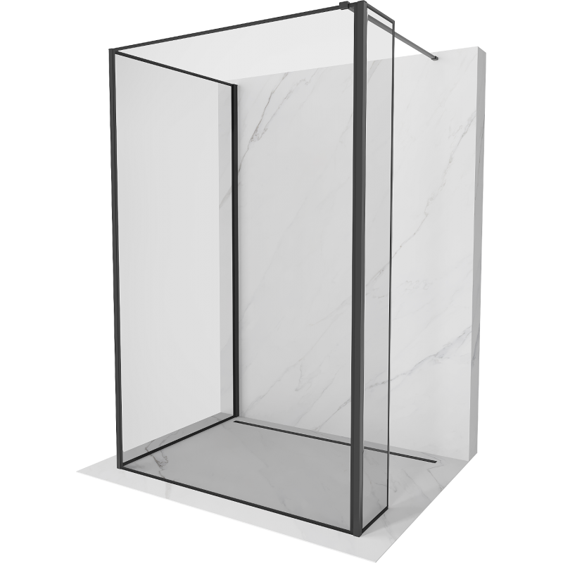 Mexen Kioto Walk-in zuhanyfal 120 x 80 x 30 cm, fekete minta, fekete - 800-120-080-221-70-70-030