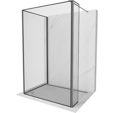 Mexen Kioto Walk-in zuhanyfal 120 x 100 x 30 cm, fekete minta, gunmetal - 800-120-100-221-95-70-030