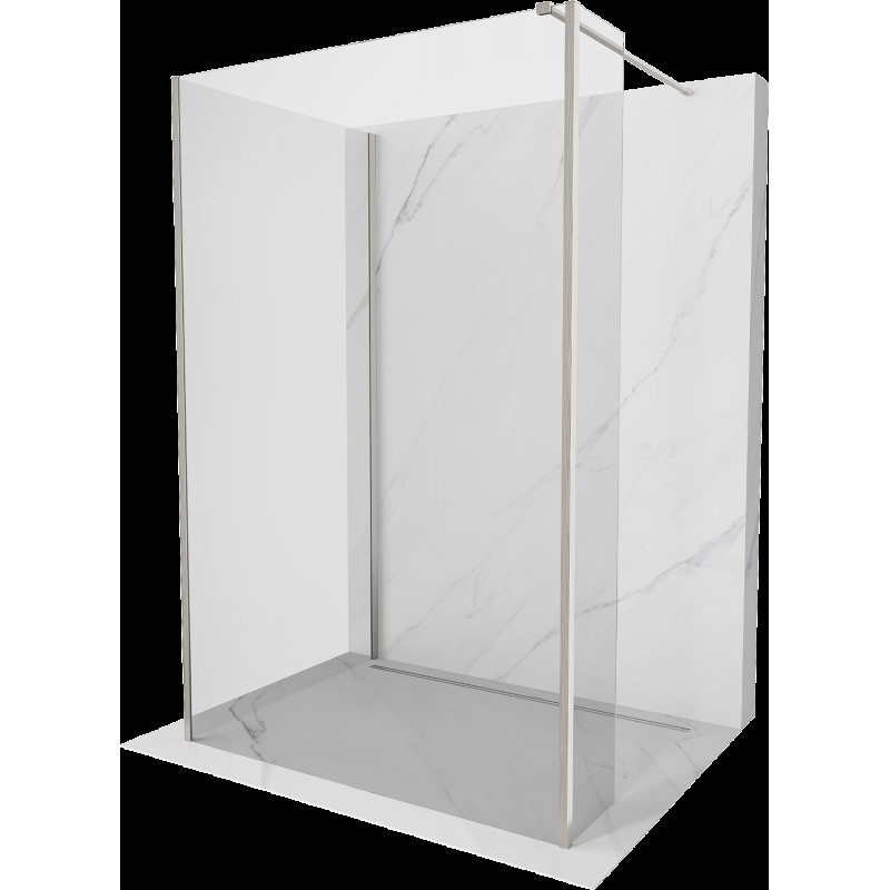 Mexen Kioto Walk-in zuhanyfal 135 x 80 x 30 cm, áttetsző, drótozott nikkel - 800-135-080-221-97-00-030