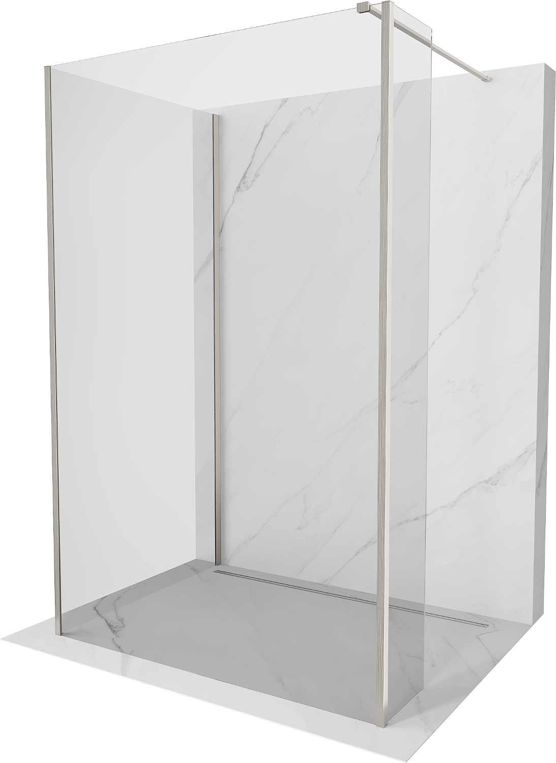 Mexen Kioto Walk-in zuhanyfal 120 x 95 x 30 cm, átlátszó, kefélt nikkel - 800-120-095-221-97-00-030