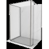 Mexen Kioto Walk-in zuhanyfal 100 x 70 x 30 cm, fekete minta, kefélt nikkel - 800-100-070-221-97-70-030