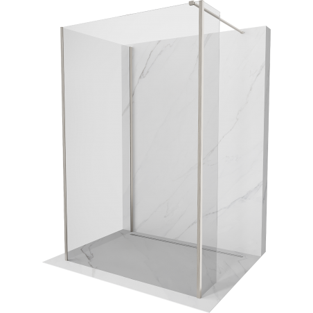 Mexen Kioto Walk-in zuhanyfal 110 x 110 x 30 cm, átlátszó, kefélt nikkel - 800-110-110-221-97-00-030