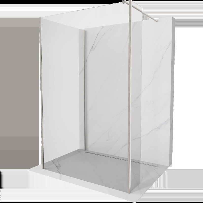 Mexen Kioto Walk-in zuhanyfal 130 x 70 x 40 cm, átlátszó, kefélt nikkel - 800-130-070-221-97-00-040