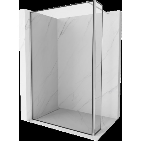 Mexen Kioto Walk-in zuhanyfal 90 x 40 cm, fekete mintázat, króm - 800-090-212-01-70-040