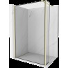 Mexen Kioto Walk-in zuhanyfal 110 x 30 cm, fekete minta, arany kefélt - 800-110-212-55-70-030