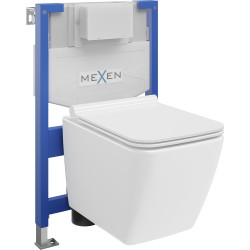 Mexen beépíthető Felix XS-F WC váz WC csészével Vega és leeresztő automatikás ülőkével, Fehér - 68030654000