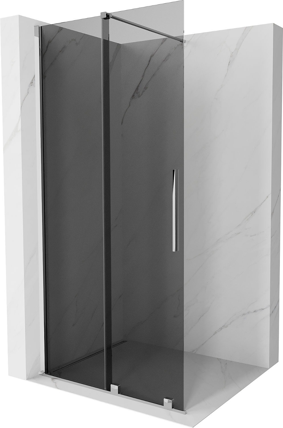 Mexen Velar walk-in zuhanyfal 85 x 200 cm, grafit 8 mm, króm - 871-085-000-43-01