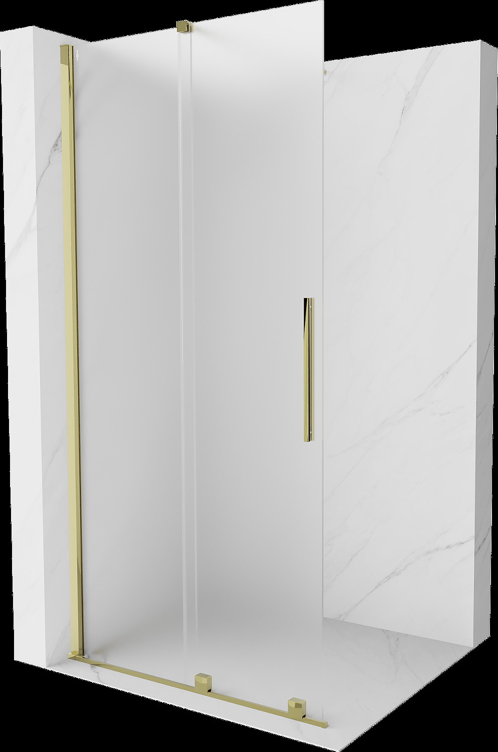 Mexen Velar összecsukható Walk-in zuhanyfal 70 x 200 cm, homályos 8 mm, arany - 871-070-000-33-50