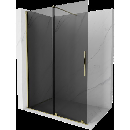 Mexen Velar toló zuhanyfal Walk-in 150 x 200 cm, grafit 8 mm, arany - 871-150-000-43-50