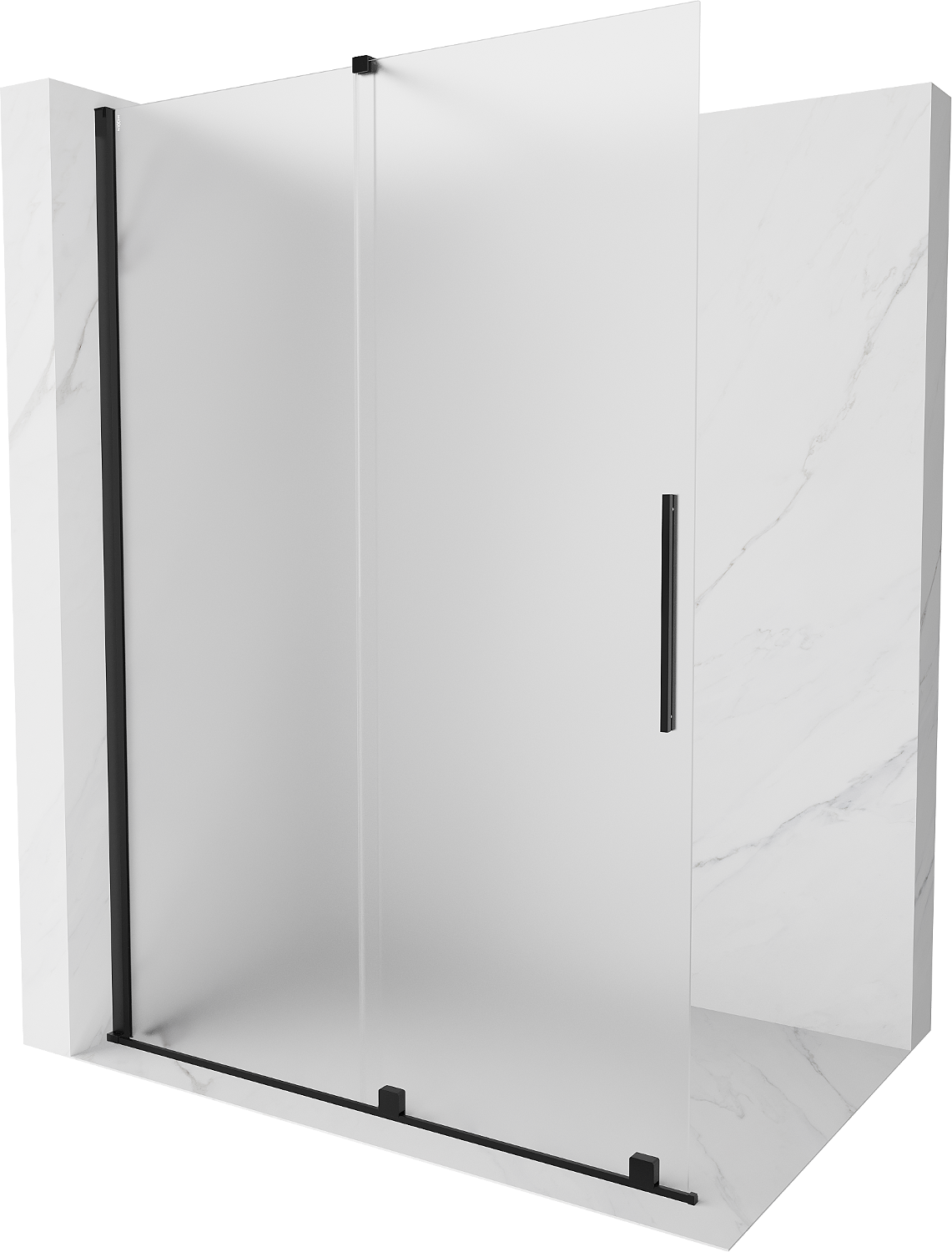 Mexen Velar walk-in zuhanyzófal 150 x 200 cm, frosted 8 mm, fekete - 871-150-000-33-70