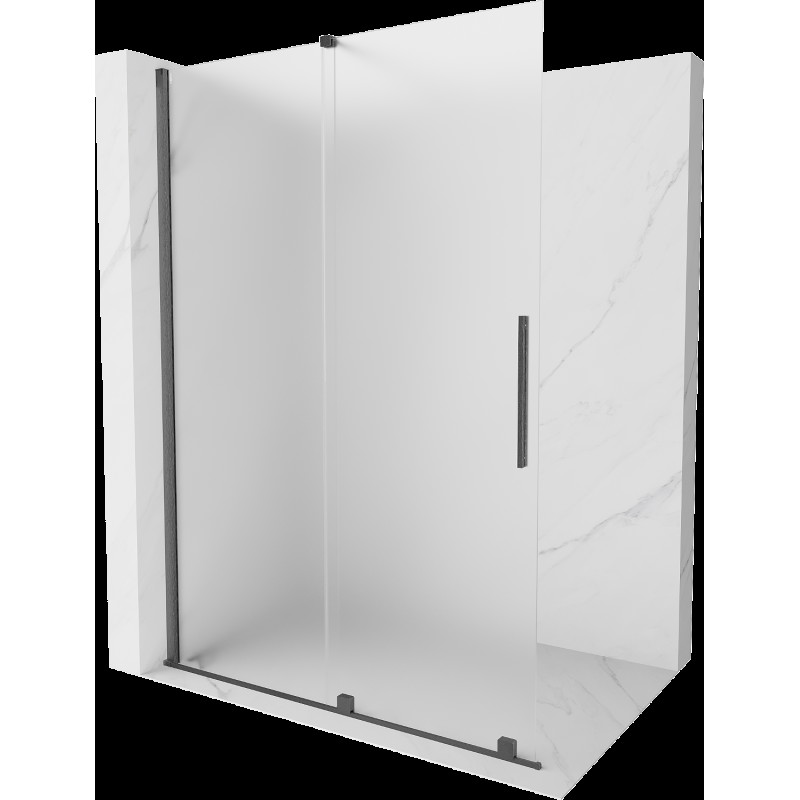 Mexen Velar walk-in zuhanykabin 150 x 200 cm, homályos 8 mm, gun gray csiszolt - 871-150-000-33-66