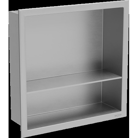 Mexen X-Wall-R fürdőszoba süllyesztett polc kerettel és polccal 30 x 30 cm, inox - 1910303010S