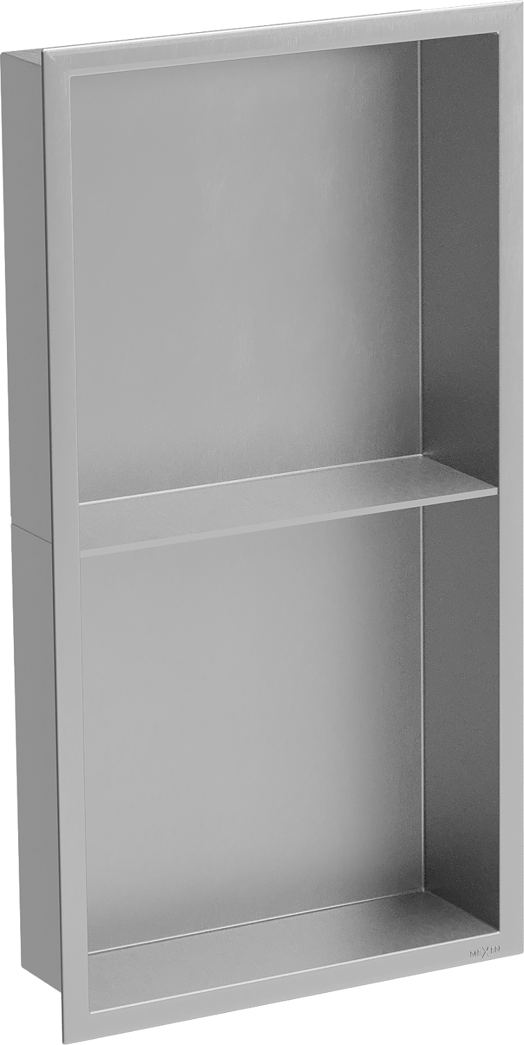 Mexen X-Wall-R fürdőszoba süllyesztett polc kerettel és polccal 60 x 30 cm, inox - 1910603010S