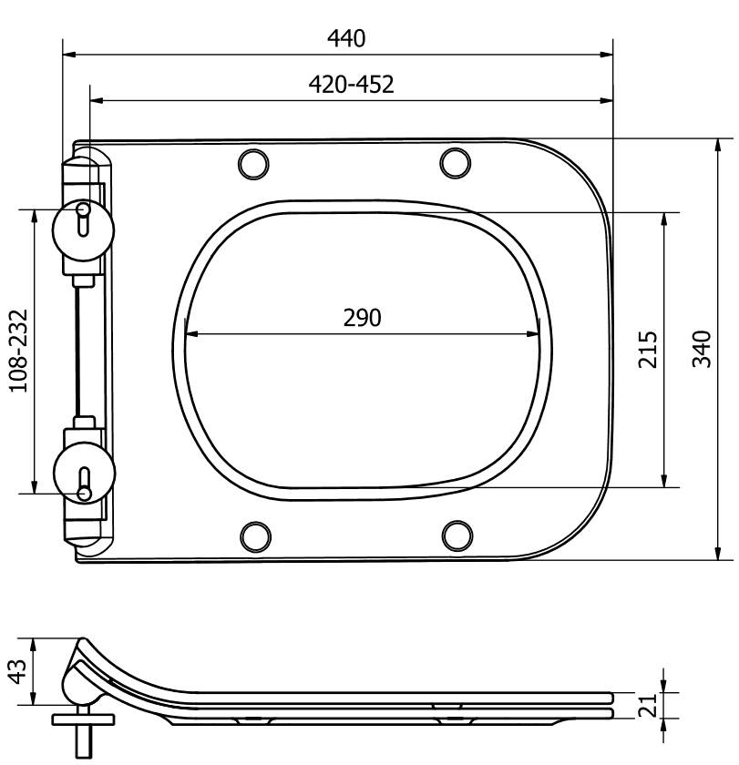 Mexen slim WC-ülőke leeresztő automatikával, Duroplaszt, Fehér - 39080100