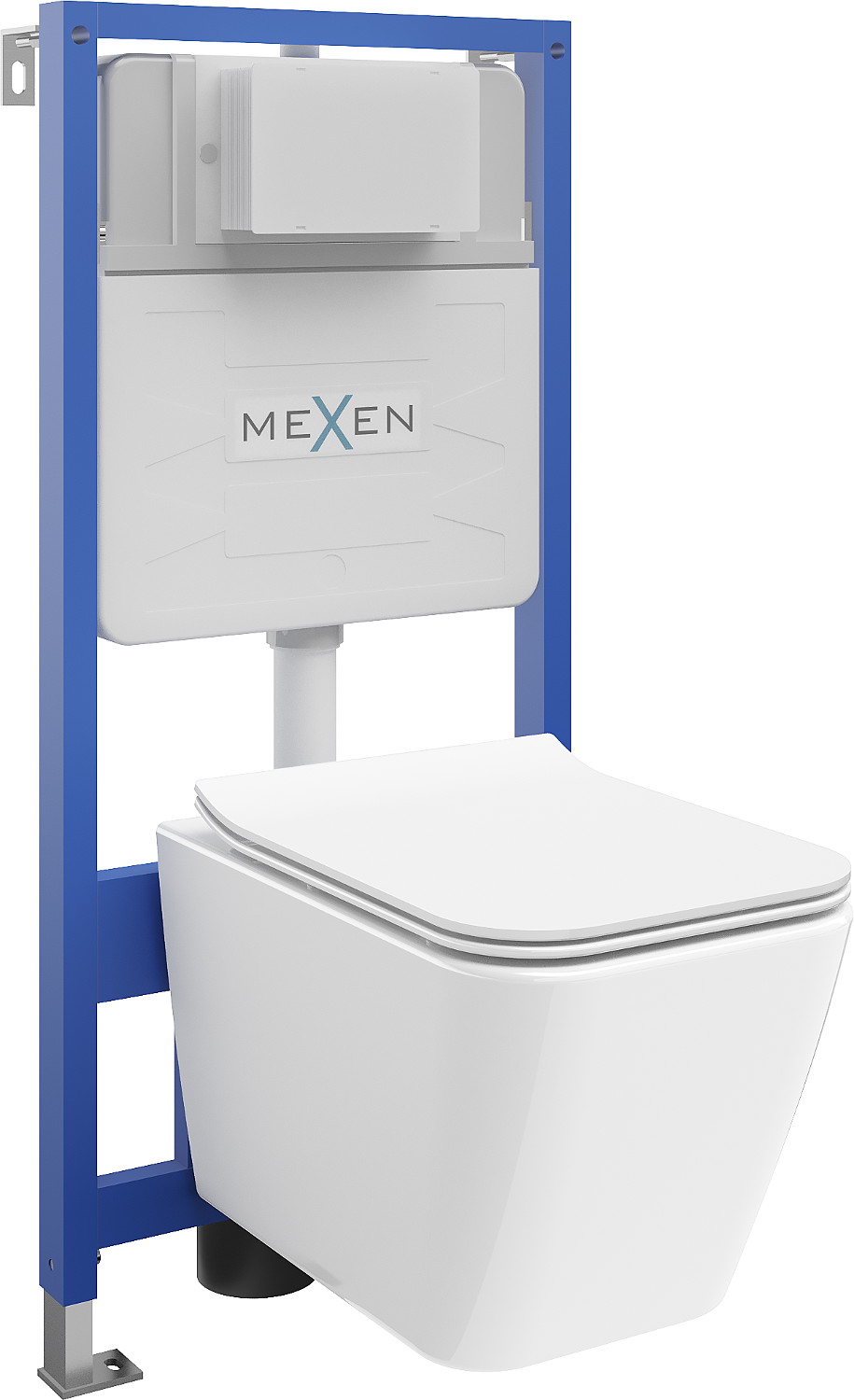 Mexen beépíthető Felix Slim WC váz WC csészével Cube és leeresztő automatikás ülőkével, Fehér - 61030924000