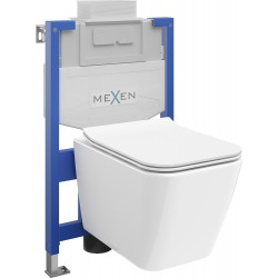 Mexen beépíthető Felix XS-U WC váz WC csészével Cube és leeresztő automatikás ülőkével, Fehér - 68530924000