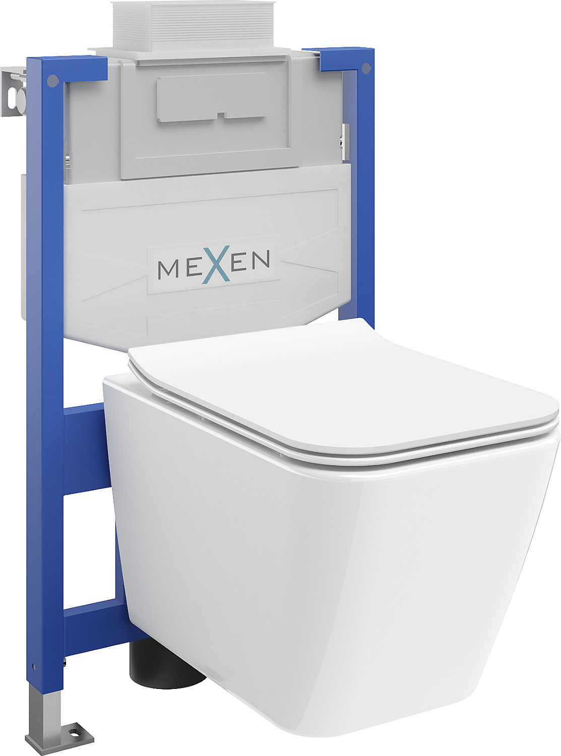 Mexen beépíthető Felix XS-U WC váz WC csészével Cube és leeresztő automatikás ülőkével, Fehér - 68530924000