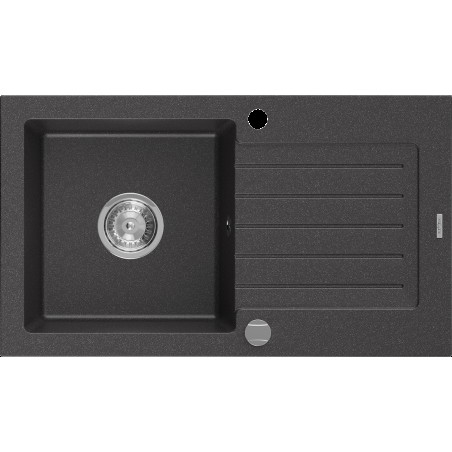 Mexen Pablo 1-medencés gránit mosogató edényszárítóval 752 x 436 mm, Fekete foltos - 6510751010-76